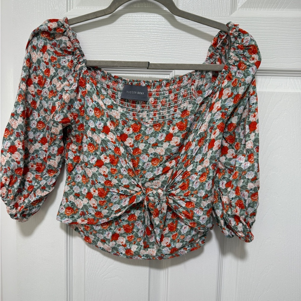 Floral Women's Blouse - Red and Green